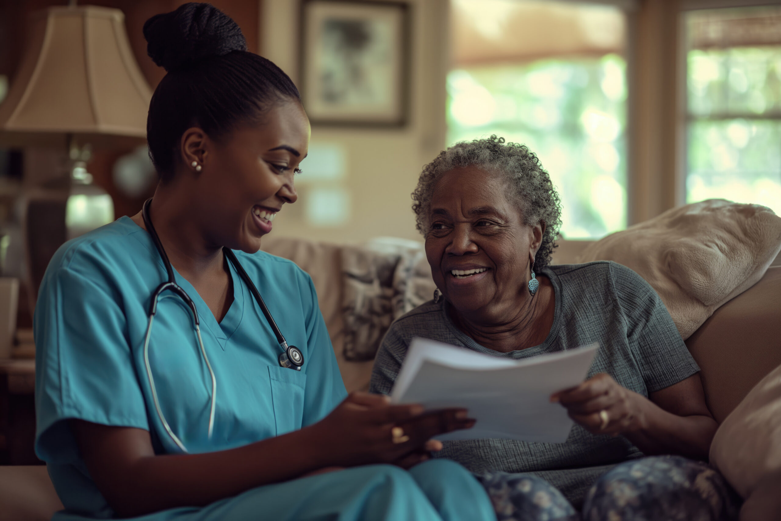 Older adults sharing companionship at home